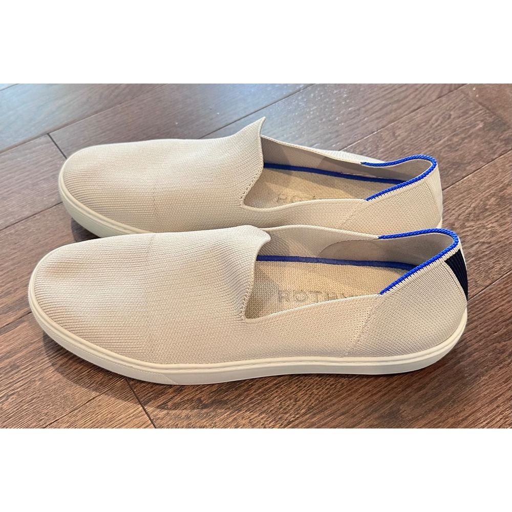Rothys The Sneaker Sandstone Beige Knit Slip On Shoes Womens 10